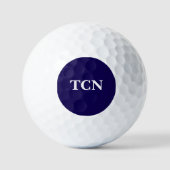 Navy Blauwe Witte Initialen Monogram Golf Geschenk Golfballen (Voorkant)