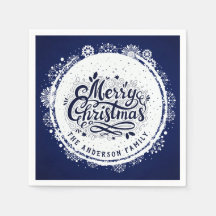 Navy Blauwe & Witte Minimale Elegante Prettig Kers