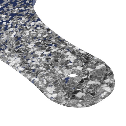 Navy Blauwe Zilveren Glitter Meisjesnaam Monogram Snijplank (Hoek)