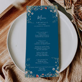 Navy Blissful Boho Wildflower Dinner Menu