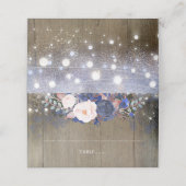 Navy Bloemen en String Lights Rustiek (Buitenkant ongevouwen)