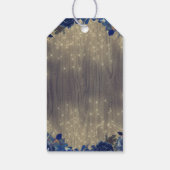 Navy Bloemen Mason Jar Rustieke bruiloft Cadeaulabel (Achterkant)