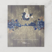 Navy Bloemen Rustiek Hout Mason Jar Bruiloft (Buitenkant ongevouwen)