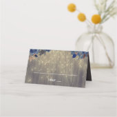 Navy Bloemen Rustiek Hout Mason Jar Bruiloft (Voorkant)