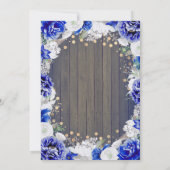 Navy Bloemen Rustiek Verlovingsfeest Kaart (Achterkant)