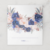 Navy Bloemen Waterverf Bruiloft (Buitenkant ongevouwen)