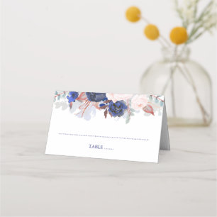 Navy Bloemen Waterverf Bruiloft