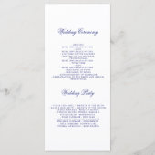 Navy Bloemen Waterverf Trouwprogramma's Programma (Achterkant)