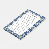 Navy Blooming Floral Buds Garden Post-it® Notes (Schuin)