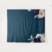 Navy Blooms Afstuderen Achtergrond Foto Booth Wandkleed (Voorkant (horizontaal))