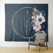 Navy Blooms Future Mrs Bruidsfeest Backdrop Wandkleed (In Situ (horizontaal))