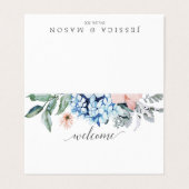 Navy Blooms Place-kaarten Visitekaartjes (Buitenkant ongevouwen)