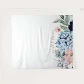Navy Blooms Wedding Backdrop Foto Booth Wandkleed (Voorkant (horizontaal))