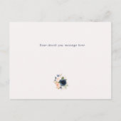 Navy Blossom roze floral bridesmaid dank u wel! Uitnodiging Briefkaart (Achterkant)