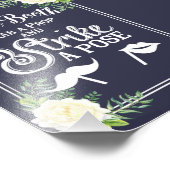 Navy blu Ivory Chic Roos bruiloft Foto Booth Afdruk (Hoek)