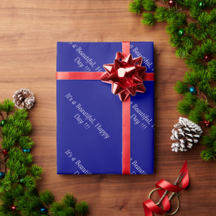 Navy Blue 000080 - Aangepast bericht of leeg Cadeaupapier