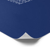 Navy Blue 18 Tafel Trouwstoel Grafiek Poster (Hoek)