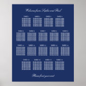 Navy Blue 18 Tafel Trouwstoel Grafiek Poster (Voorkant)