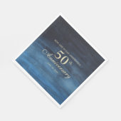 Navy Blue 50th Wedding Jubileum Servet (Hoek)