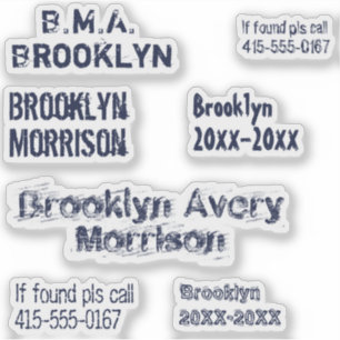 Navy Blue 7 Aangepast Teksten met naam Cool Decal  Sticker