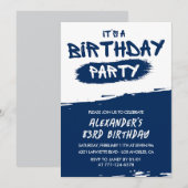 Navy Blue 83e anniversaire invitations Hommes Graf (Devant / Derrière)