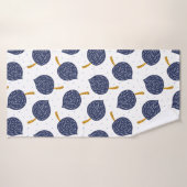 Navy Blue Abstract Flying Bomb Fruit Pattern Badhanddoek (Badhanddoek)