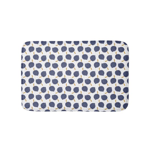 Navy Blue Abstract Flying Bomb Fruit Pattern Badmat (Voorkant)