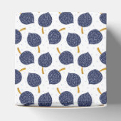 Navy Blue Abstract Flying Bomb Fruit Pattern Bedankdoosjes (Bovenkant)
