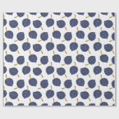 Navy Blue Abstract Flying Bomb Fruit Pattern Cadeaupapier (Vlak)