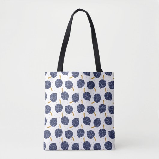 Navy Blue Abstract Flying Bomb Fruit Pattern Draagtas (Voorkant)