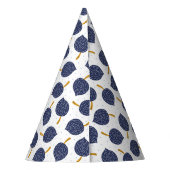 Navy Blue Abstract Flying Bomb Fruit Pattern Feesthoedjes (Achterkant)