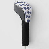 Navy Blue Abstract Flying Bomb Fruit Pattern Golfheadcover (Schuin)