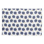 Navy Blue Abstract Flying Bomb Fruit Pattern Kussensloop (Achterkant)