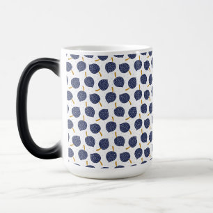 Navy Blue Abstract Flying Bomb Fruit Pattern Magische Mok