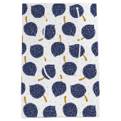 Navy Blue Abstract Flying Bomb Fruit Pattern Medium Cadeauzakje (Achterkant)