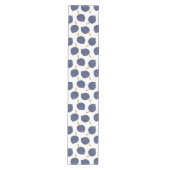 Navy Blue Abstract Flying Bomb Fruit Pattern Medium Tafelloper (Voorkant)