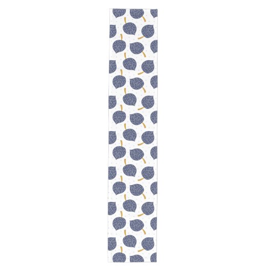 Navy Blue Abstract Flying Bomb Fruit Pattern Medium Tafelloper (Voorkant)