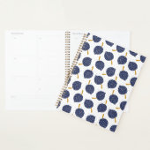 Navy Blue Abstract Flying Bomb Fruit Pattern Planner (Display)