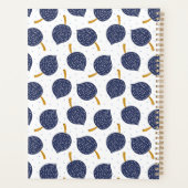 Navy Blue Abstract Flying Bomb Fruit Pattern Planner (Achterkant)