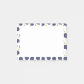 Navy Blue Abstract Flying Bomb Fruit Pattern Post-it® Notes (Voorkant)