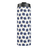 Navy Blue Abstract Flying Bomb Fruit Pattern Thermosbeker (Voorkant)