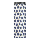 Navy Blue Abstract Flying Bomb Fruit Pattern Thermosbeker (Achterkant)
