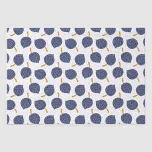 Navy Blue Abstract Flying Bomb Fruit Pattern Tissuepapier