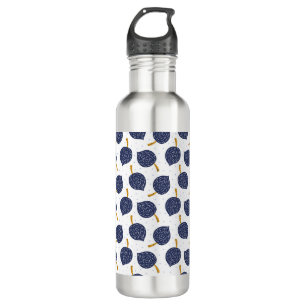 Navy Blue Abstract Flying Bomb Fruit Pattern Waterfles