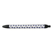 Navy Blue Abstract Flying Bomb Fruit Pattern Zwarte Inkt Pen (Voorkant)