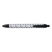 Navy Blue Abstract Flying Bomb Fruit Pattern Zwarte Inkt Pen (Achterkant)