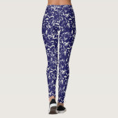 Navy Blue Abstract Leggings  (Dos)