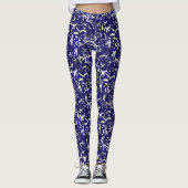 Navy Blue Abstract Leggings  (Devant)