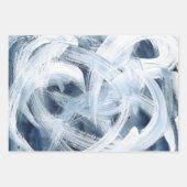 Navy Blue Abstract Painterly Inpakpapier Vel (Voorkant 3)