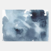 Navy Blue Abstract Painterly Inpakpapier Vel (Voorkant)